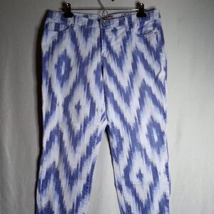 Nine West Vintage America Blue/White Skinny Crop Denim Womens Jeans Size 12